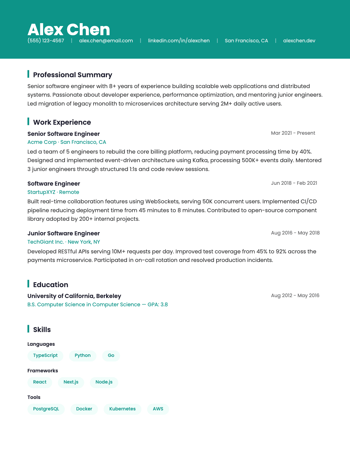 Creative resume template